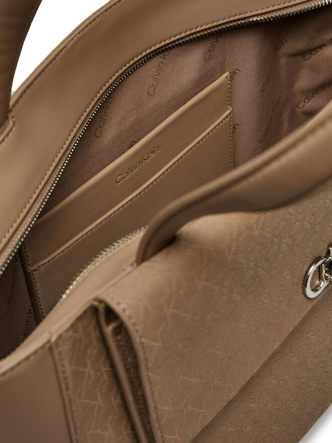 Calvin Klein Τσάντα Calvin Klein Ck Medium Shopper W/Pocket_Mono K60K613136 Καφέ