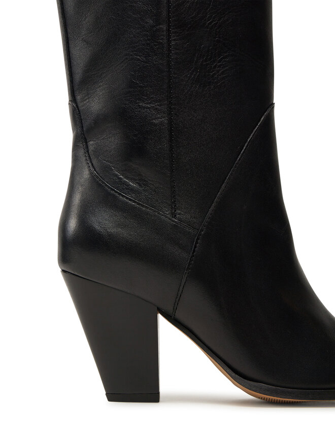 Tommy Hilfiger Csizma Tommy Hilfiger High Cowboy Heel Boot Leather FW0FW08296 Fekete