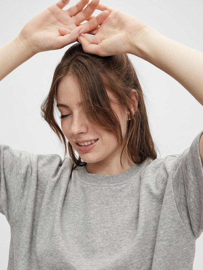 Pieces Pieces T-Shirt Chilli Summer 17118870 Γκρι Loose Fit