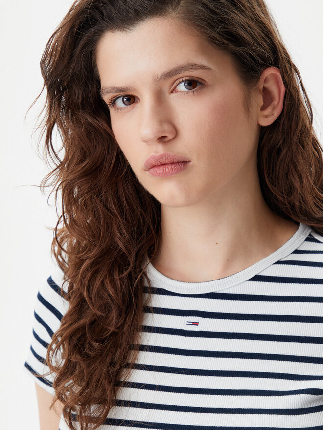 Tommy Jeans Tommy Jeans Marškinėliai Essential DW0DW17383 Tamsiai mėlyna Slim Fit