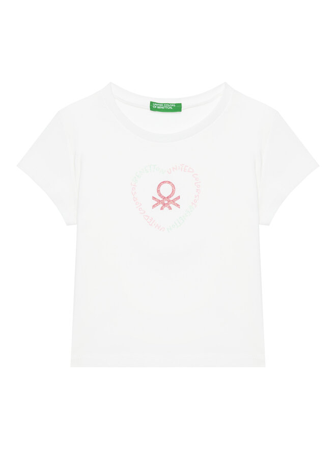 United Colors Of Benetton United Colors Of Benetton Marškinėliai 3I1XG10HU Balta Regular Fit