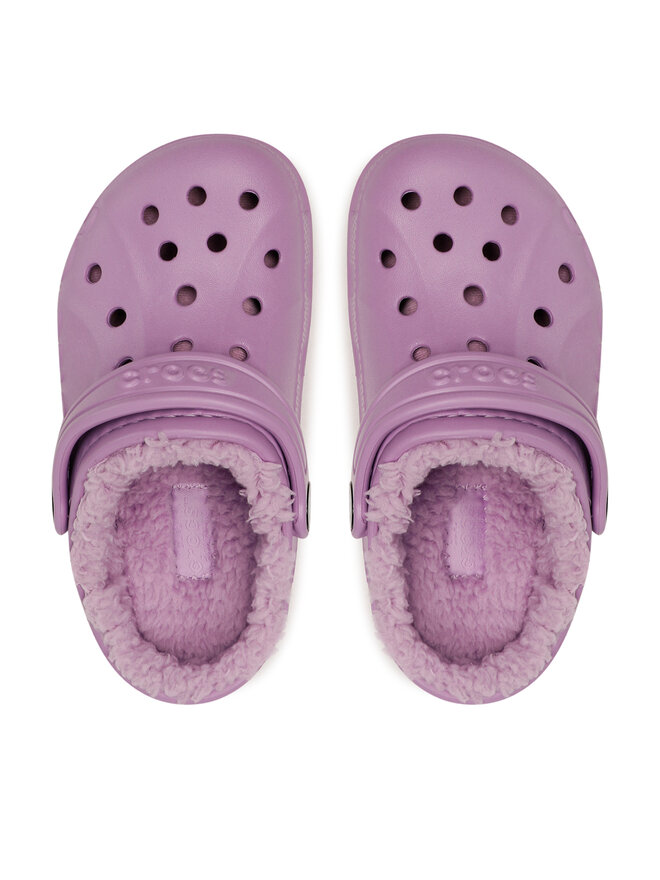 Crocs Klapki Crocs Baya Lined Clog K 207500-5Q5 Fioletowy