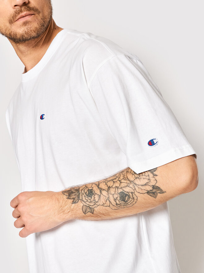 Champion Champion T-Shirt Small C Logo 216548 Weiß Muscle Fit