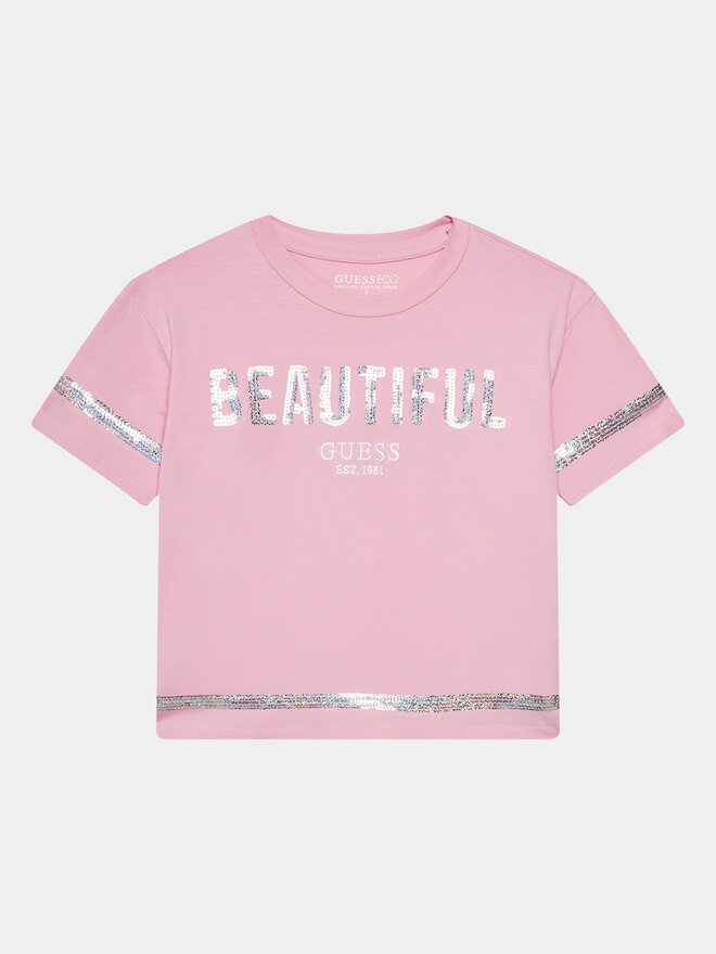 Guess Guess Marškinėliai J4RI08 K6YW4 Rožinė Regular Fit
