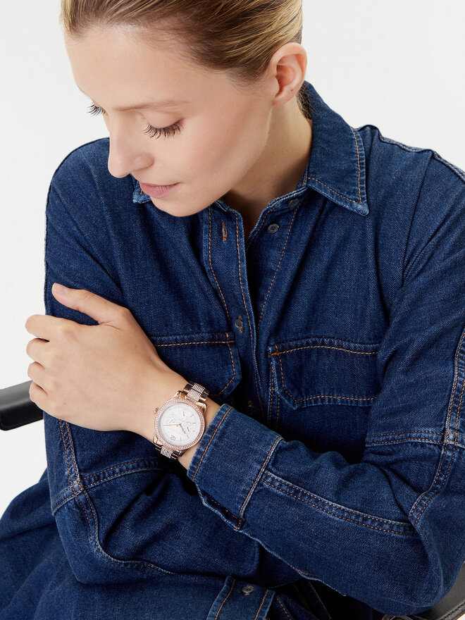 Michael Kors Pulkstenis Michael Kors Tibby MK7293 Rozā apzeltījums