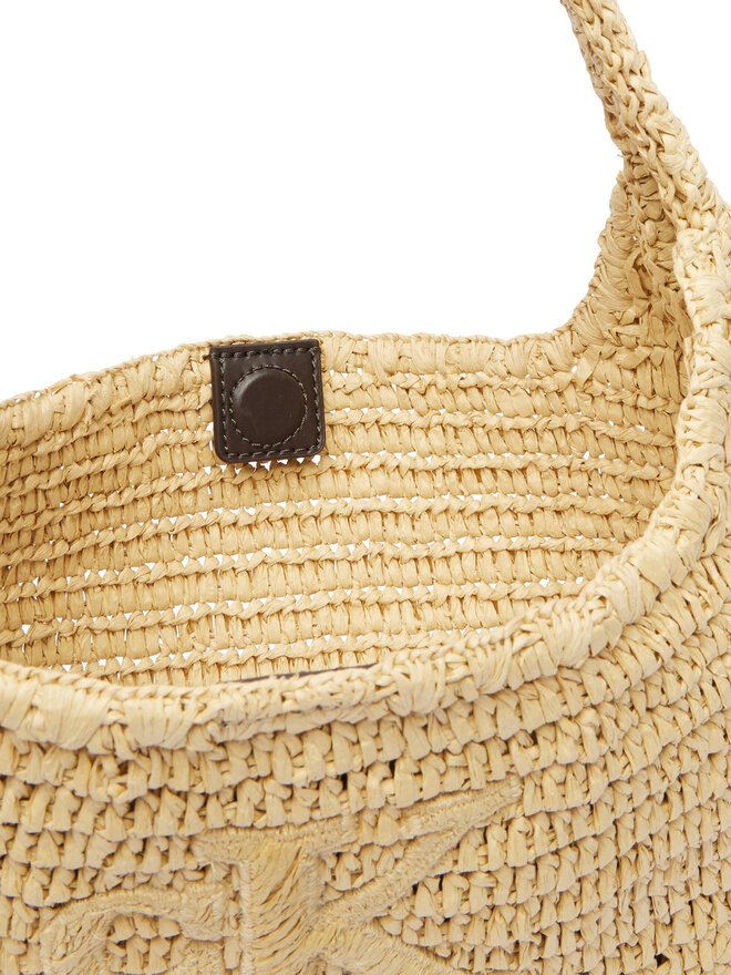 Calvin Klein Handtasche Calvin Klein Bold Ck Raffia Sm Shoulder Bag LV04F3449G Braun