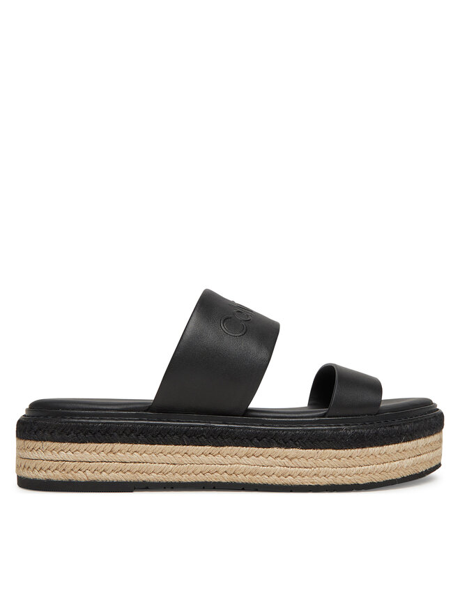 Calvin Klein Еспадрили Calvin Klein Flatform Wedge Slide - He HW0HW02374 Черен