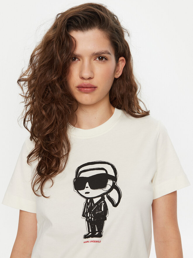 KARL LAGERFELD KARL LAGERFELD Camiseta A1W17126 Écru Regular Fit