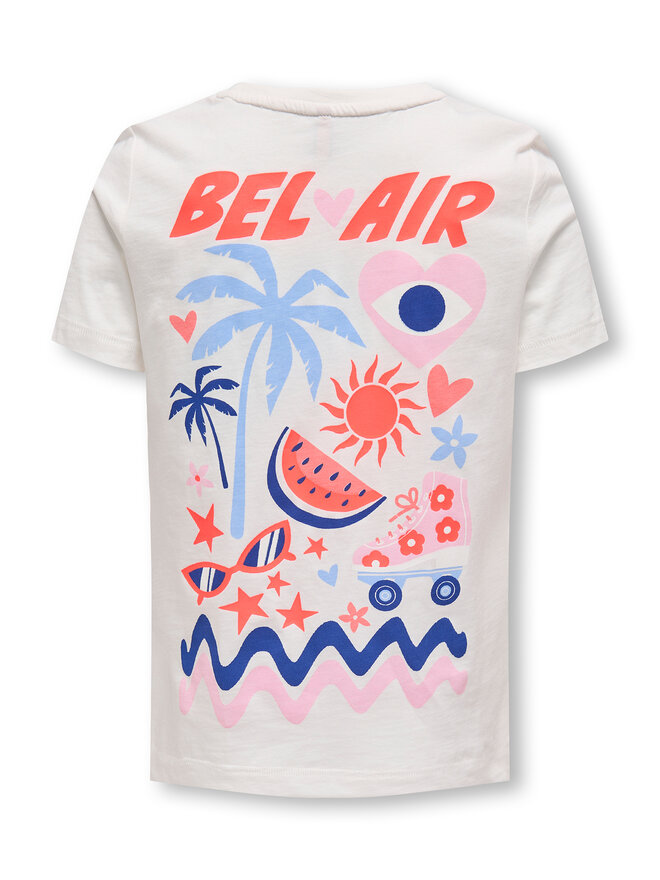 Kids ONLY Kids ONLY Póló Happy Life 15340140 Fehér Regular Fit