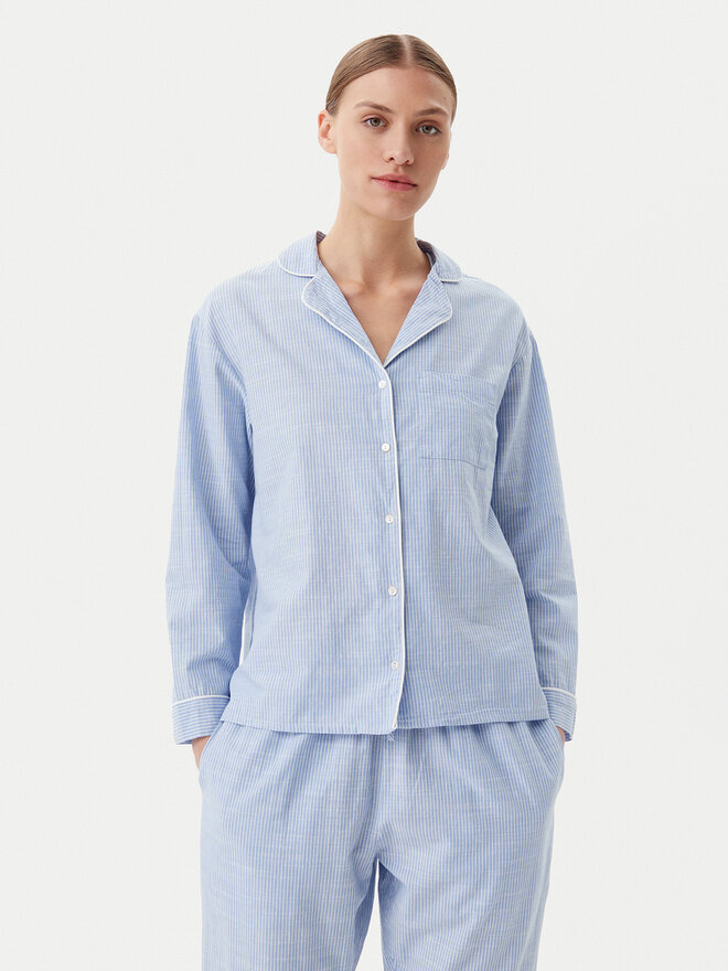 Hunkemöller Hunkemöller Pyjamahemd 301491 Hellblau Regular Fit