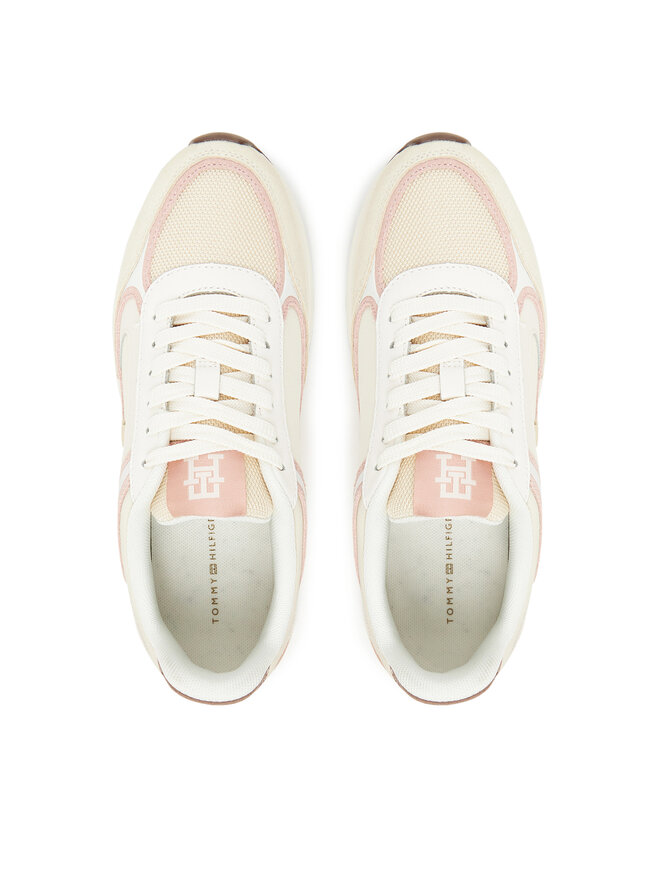 Tommy Hilfiger Sneakers Tommy Hilfiger Casual Fashion Runner Mix FW0FW08693 Écru