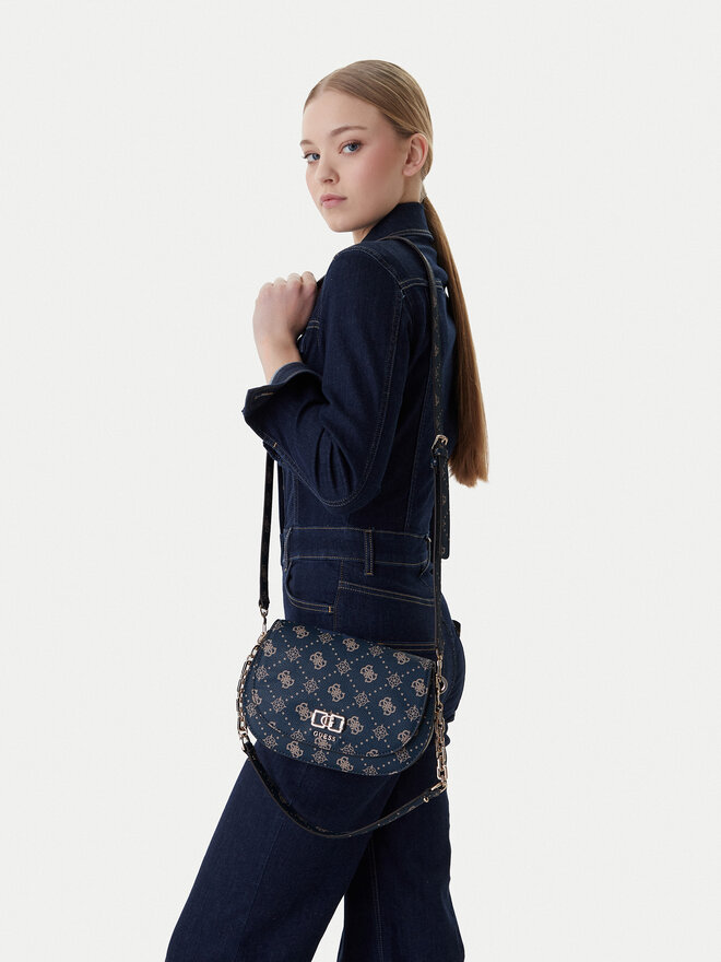 Guess Handtasche Guess Emelie Logo HWGP99 28200 Dunkelblau