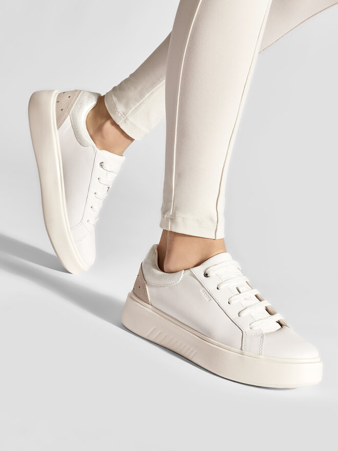 Geox D Blomiee E Sneakers voor dames, taupe, 37 EU
