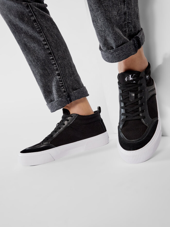 Calvin Klein Jeans Αθλητικά Calvin Klein Jeans Vulcanized Skate Mid Laceup Mix YM0YM00025 Μαύρο
