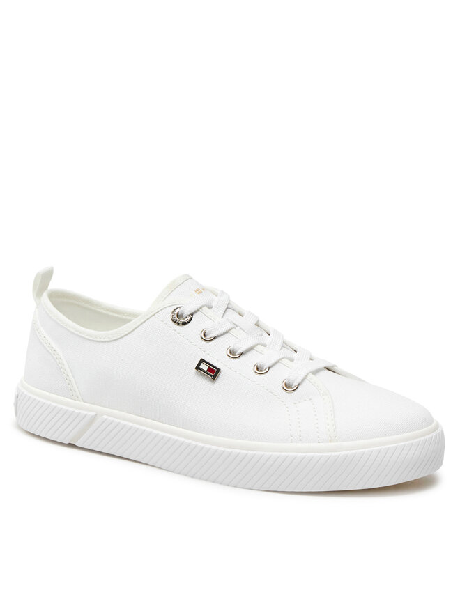 Tommy Hilfiger Tenisky Tommy Hilfiger Vulc Canvas Sneaker FW0FW08063 Biela