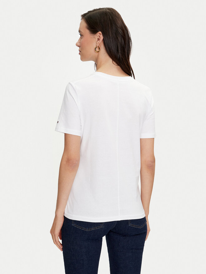 Tommy Hilfiger Tommy Hilfiger Camiseta Script WW0WW42589 Blanco Regular Fit