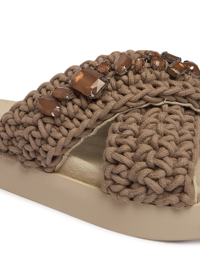 Inuikii Pantoletten Inuikii Woven Stones 1004.003.0073 Hellbeige