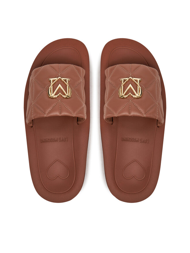 LOVE MOSCHINO Pantoletten LOVE MOSCHINO JA28014I1MIE0201 Braun