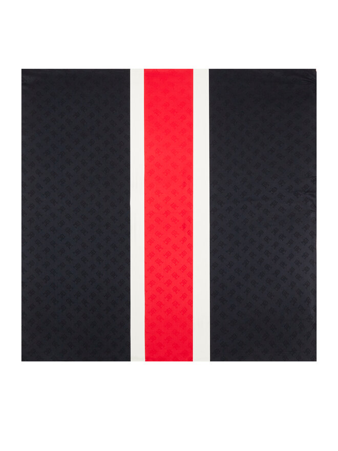 Tommy Hilfiger Šátek Tommy Hilfiger Th Contemporary Mono Square AW0AW15797 Tmavomodrá