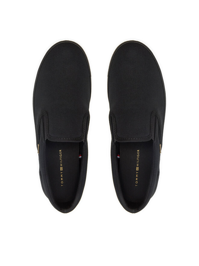 Tommy Hilfiger Teniszcipő Tommy Hilfiger Vulc Canvas Slip-On Sneaker FW0FW08065 Fekete