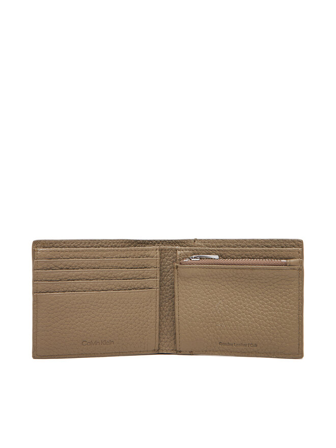 Calvin Klein Pánska peňaženka Calvin Klein Ck Leather Billfold W Zip Coin LV04D1028G Béžová