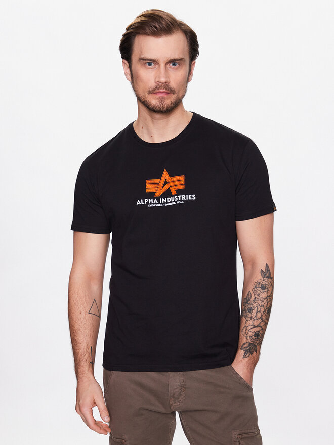 Alpha Industries Alpha Industries Marškinėliai Basic 100501RB Juoda Regular Fit