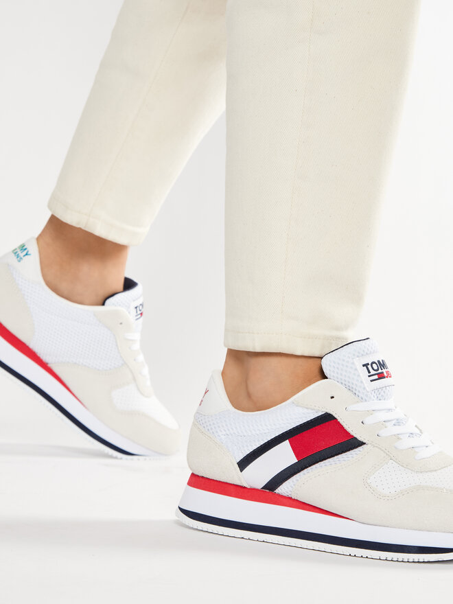 Tommy Jeans Снікерcи Tommy Jeans Flatform Runner EN0EN01357 Білий