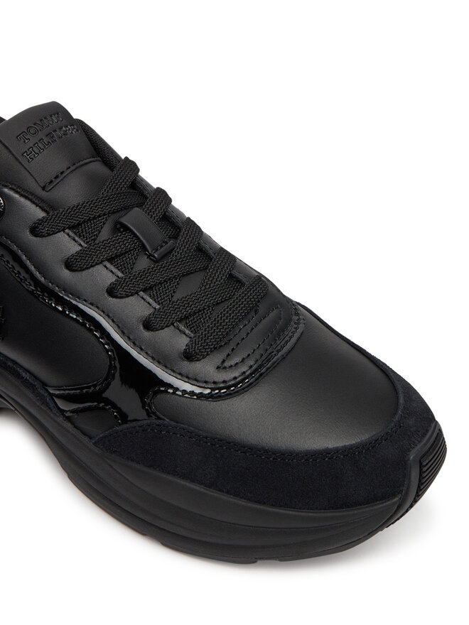 Tommy Hilfiger Снікерcи Tommy Hilfiger Chunky Runner Patent FW0FW08840 Чорний