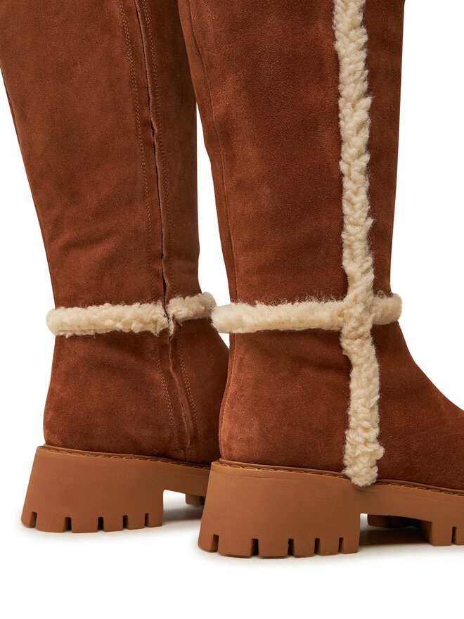 Botas altas MICHAEL Michael Kors Asher Suede and Faux Shearling Boot 40F4ASFB6S Marron zapatos.es