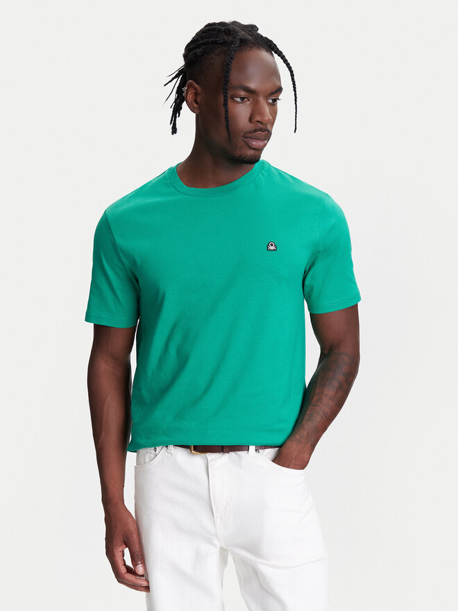 United Colors Of Benetton United Colors Of Benetton Marškinėliai 3MI5J1AF7 Žalia Regular Fit