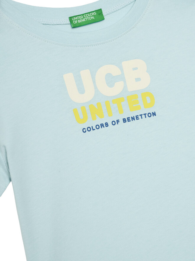 United Colors Of Benetton United Colors Of Benetton Marškinėliai 3I1XG10JO Mėlyna Regular Fit