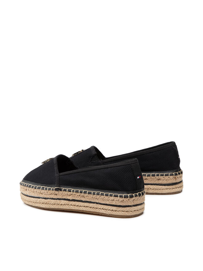 Tommy Hilfiger Espadrilles Tommy Hilfiger Th Mesh Flatform Espadrille FW0FW05789 Schwarz