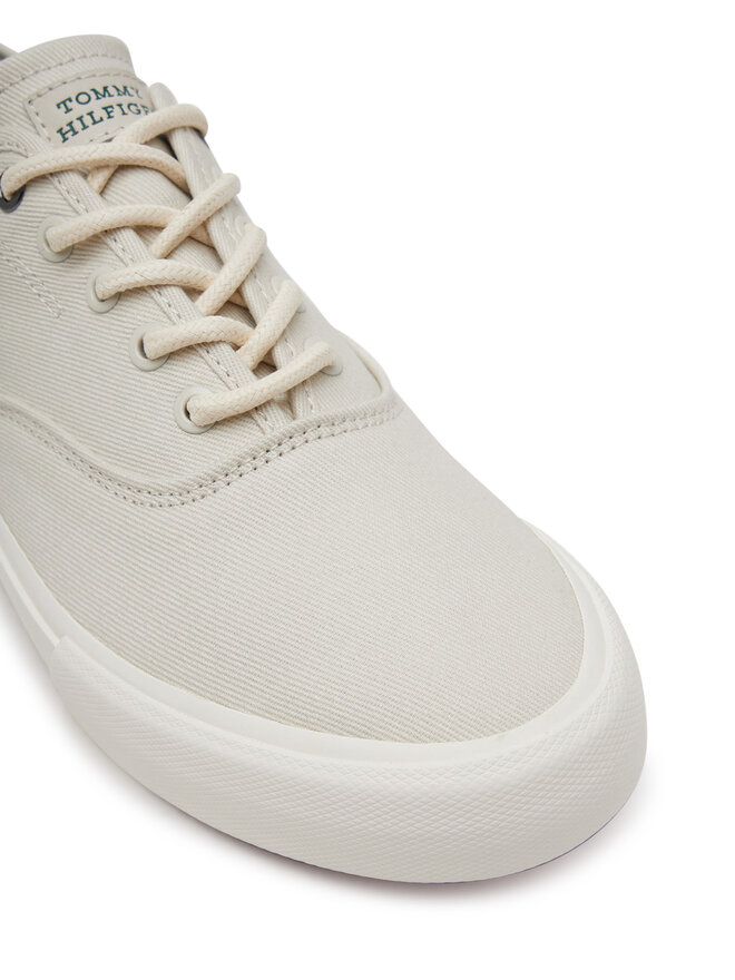 Tommy Hilfiger Πάνινα παπούτσια Tommy Hilfiger Th Hi Vulc Low Oxford Twill FM0FM05400 Λευκό