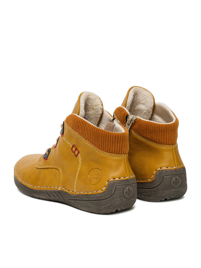 Rieker Trzewiki Rieker 52544-68 Żółty