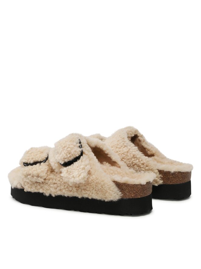 Birkenstock Pantoletten Birkenstock Arizona Big Buckle Shearling 1017642 Beige