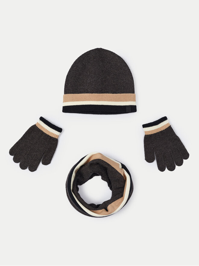 Mayoral Set: gorro, bufanda de tubo y guantes Mayoral 10823 Gris