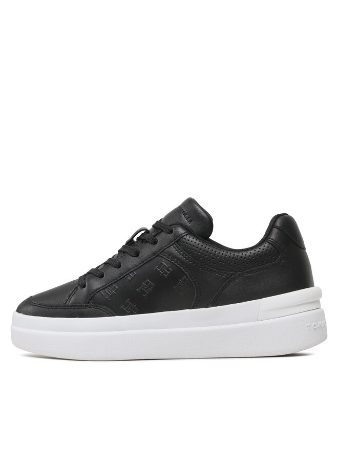 Tommy Hilfiger Superge Tommy Hilfiger Embossed Court FW0FW07297 Črna
