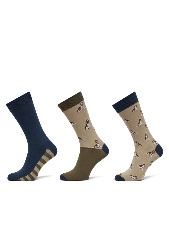 Barbour 3er-Set hohe Herrensocken Barbour Beagle Dog MGS0070BE31 Beige