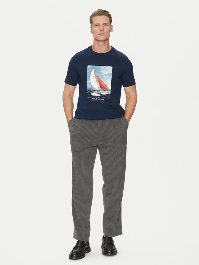 Tommy Hilfiger Tommy Hilfiger T-Shirt Color Photo Print MW0MW38615 Σκούρο μπλε Regular Fit