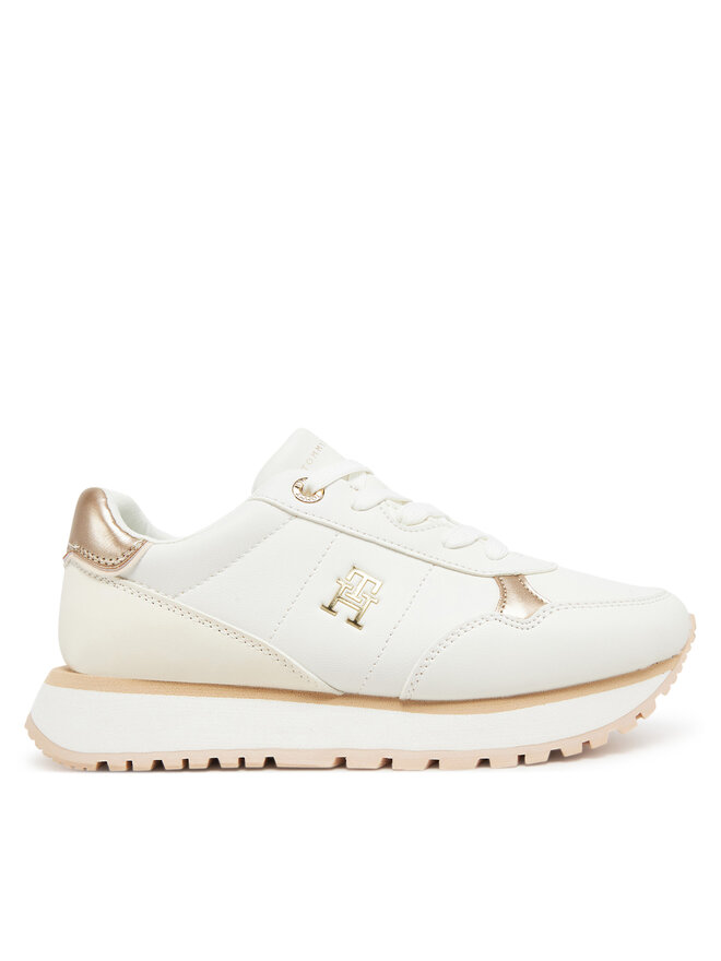 Tommy Hilfiger Sneakersy Tommy Hilfiger Low Cut Lace-Up Sneaker T3A9-33759-1355 S Écru