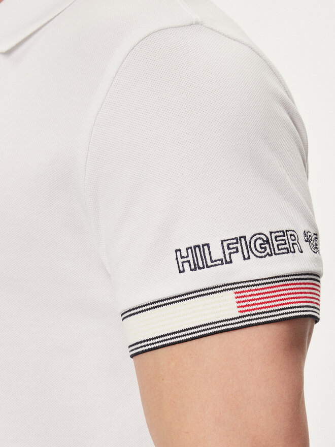 Tommy Hilfiger Tommy Hilfiger Poloshirt Flag MW0MW34780 Weiß Slim Fit