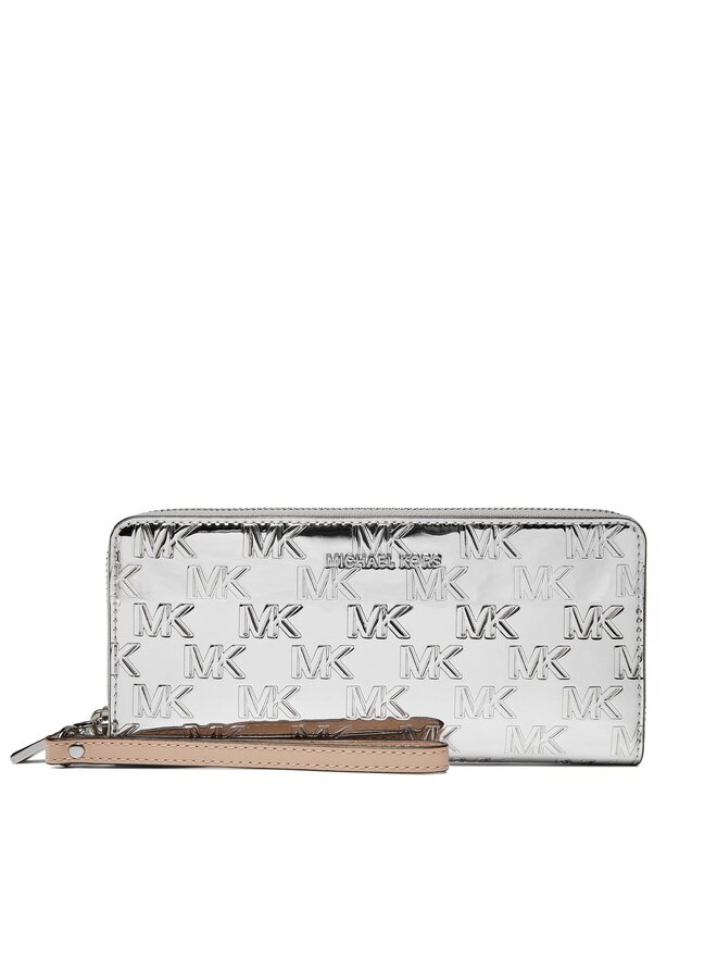GroBe Damen Geldborse MICHAEL Michael Kors Large Logo Embossed 34H3SJ6T3U Silberfarben eschuhe