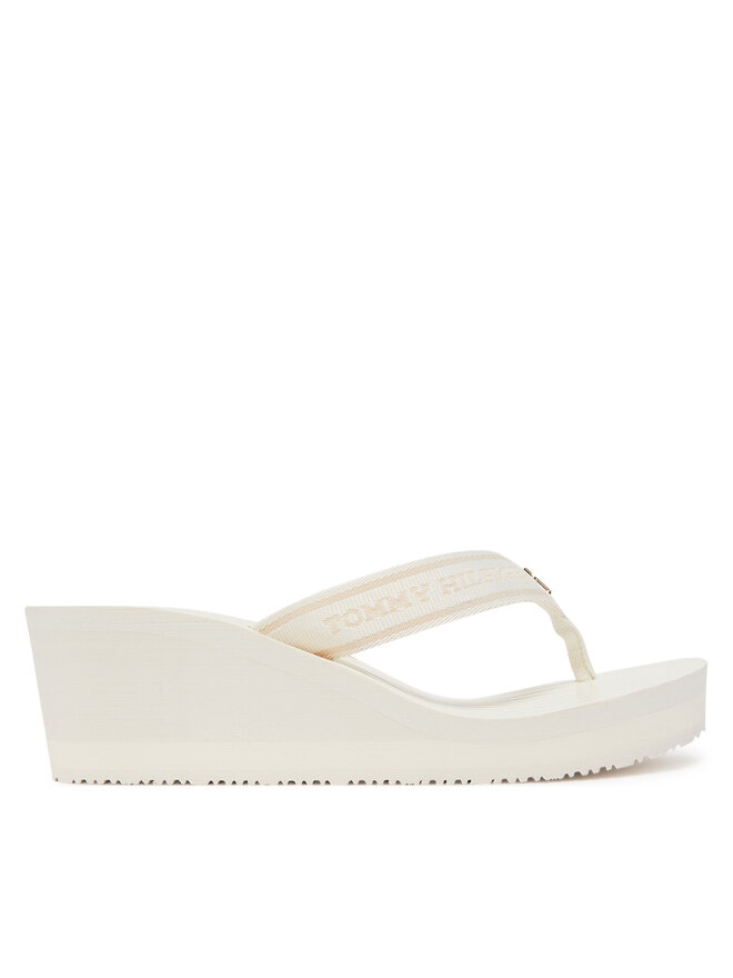 Tommy Hilfiger Japonki Tommy Hilfiger Th Stripes Wedge Beach Sandal FW0FW08521 Biały