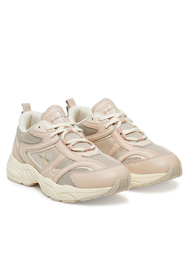 Calvin Klein Jeans Sneakersy Calvin Klein Jeans Retro Tennis Mesh Ml YW0YW01807 Beżowy