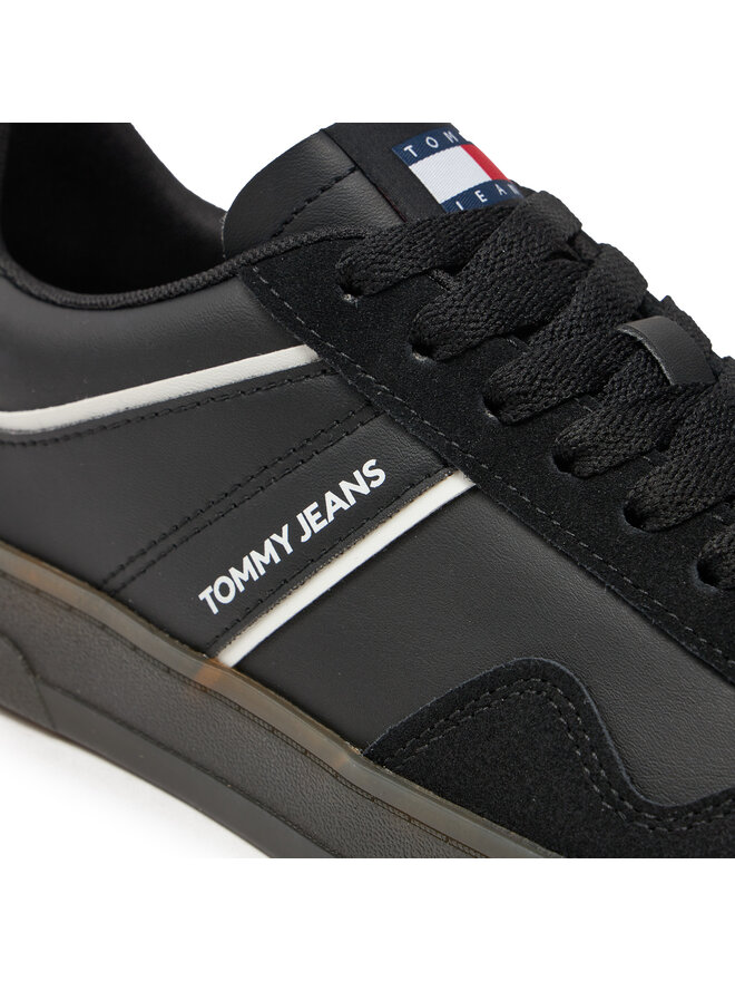 Tommy Jeans Снікерcи Tommy Jeans Leather Retro Cupsole EM0EM01414 Чорний