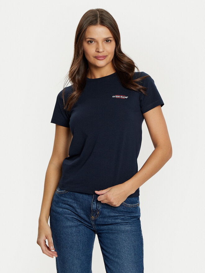 Guess Jeans Guess Jeans Póló W4YI02 J1314 Sötétkék Slim Fit