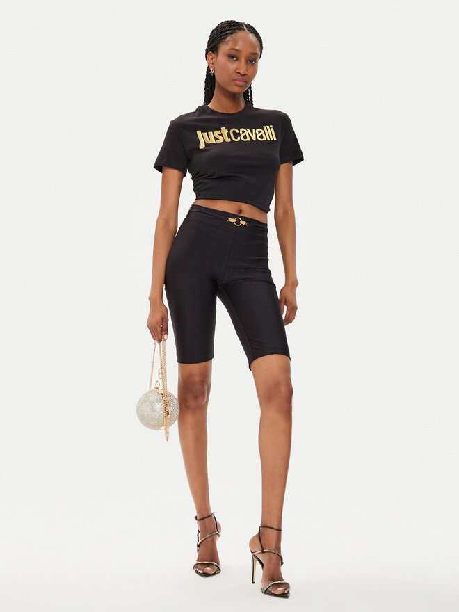 Just Cavalli Just Cavalli Póló 76PAHG11 Fekete Slim Fit