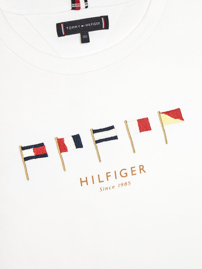 Tommy Hilfiger Tommy Hilfiger Camiseta Multiflag KB0KB09532 D Blanco Regular Fit