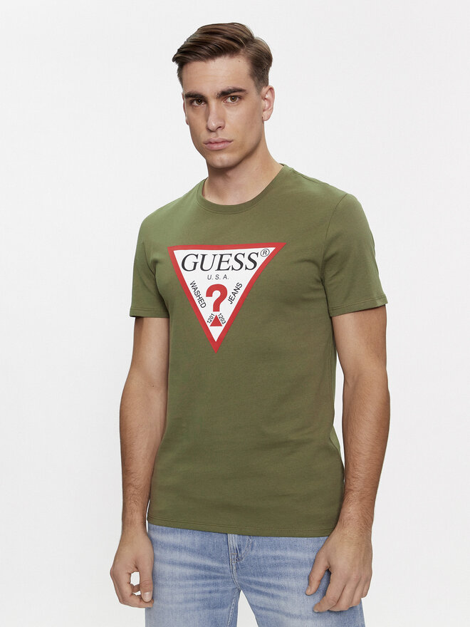 Guess Guess Póló Logo M2YI71 I3Z14 Zöld Slim Fit