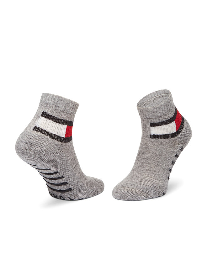 Tommy Hilfiger Súprava 2 párov vysokých detských ponožiek Tommy Hilfiger 100002319 Sivá